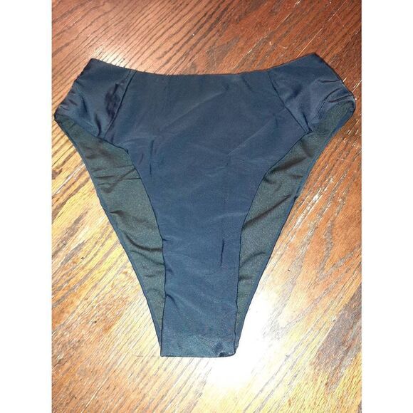 New Small Black 2pc French Cut Bikini Criss Cross Front Adjustable Strap NWOT - Picture 6 of 8